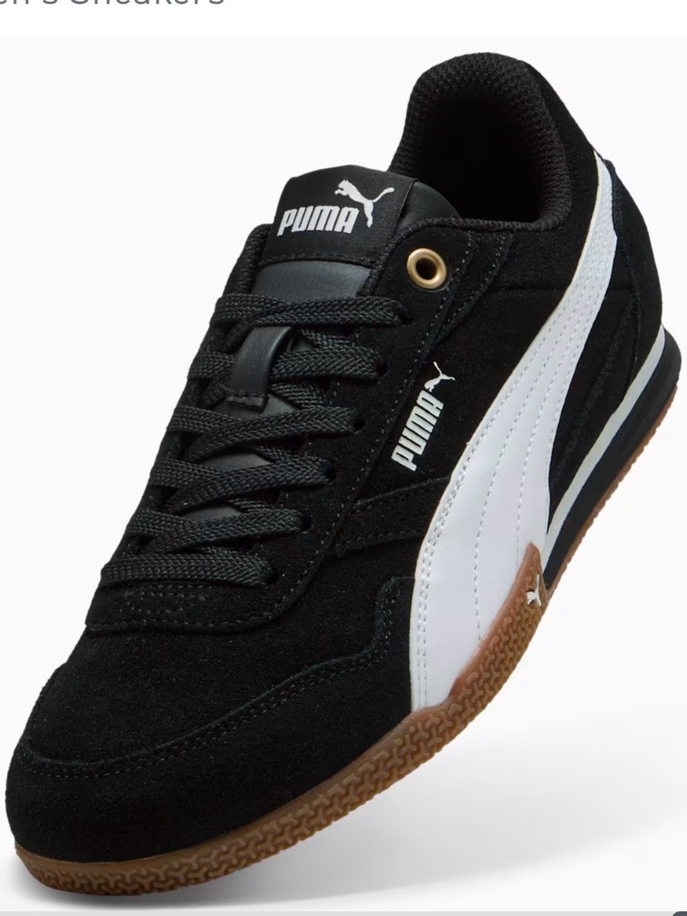 New Puma Black Suede Bella Donna Sneakers with White Formstrip - Picture 4 of 9